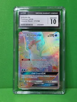 POKEMON 2018 CELESTIAL STORM ARTICUNO GX SECRET 171/168 CGC 10 - Image 1