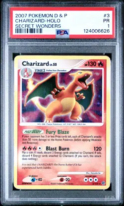 PSA 1 Pokemon Charizard 3/132 Secret Wonders Holo Rare - Image 1