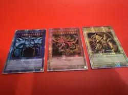 SEALED YuGiOh EGYPTIAN GODS CARDS OBELISK SLIFER RA Quarter Century Secret Rare - Image 1