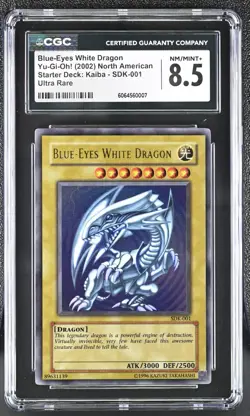 CGC 8.5 Yugioh Blue-Eyes White Dragon SDK-001 Ultra Rare Unlimited *0007 - Image 1