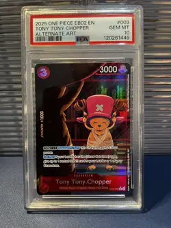 PSA 10 Tony Tony Chopper EB02-003 2025 ONE PIECE Card Japanese - Image 1