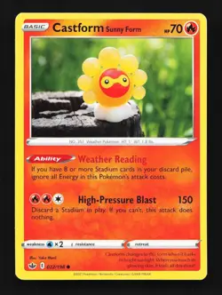 Castform Sunny Form 022/198 Chilling Reign English Pokemon Card TCG - Image 1