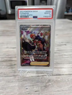 Raihan GG65/GG70 PSA 10 Gem Mint💎 Full Art Trainer Pokemon Crown Zenith Card - Image 1