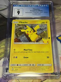 Pikachu Confetti Holo CGC 9 MINT McDonald’s Promo Pokemon card 25/25 Subgrades - Image 1
