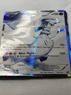 Pokemon Reshiram Full Art Ultra Rare Holo Card 113/114 Black and White / DMG - Image 3
