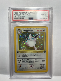 1999 Pokemon Jungle 1st Edition #16 Wigglytuff Holo PSA 8 - Image 1