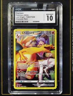 2022 POKEMON SWORD & SHIELD LOST ORIGIN #TG03 FULL ART/CHARIZARD CGC 10 - Image 1