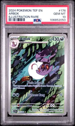 2024 POKEMON TEF EN-TEMPORAL FORCES ILLUSTRATION RARE #176 ARBOK PSA 10 - Image 1