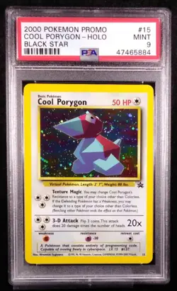 ✨ PSA 9 2000 Pokemon Promo Black Star #15 Cool Porygon HOLO RARE VINTAGE - Image 1