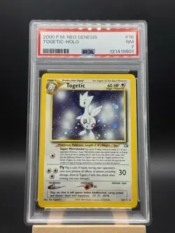 Pokemon TCG Togetic 16 Neo Genesis Holo PSA 7 NM - Image 1