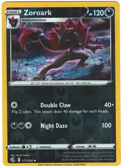 Zoroark 171/264 Fusion Strike Reverse Holo Uncommon Pokemon TCG - Image 1