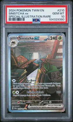 2024 POKEMON TWM EN-TWILIGHT MASQUERADE #210 SINISTCHA EX PSA 10 - Image 1