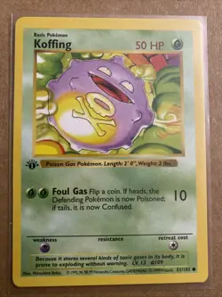 Pokemon TCG Koffing Base Set 51/102 1st Edition Never Played Near Mint - Image 1