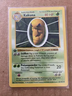 Pokemon TCG Kakuna Base Set 33/102 1st Edition Never Played Near Mint - Image 1