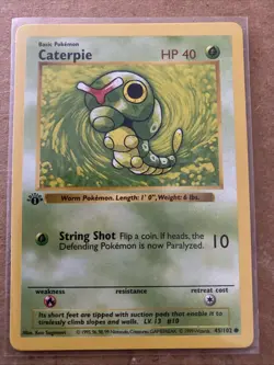 Pokemon TCG Caterpie Base Set 45/102 1st Edition Never Played Near Mint - Image 1