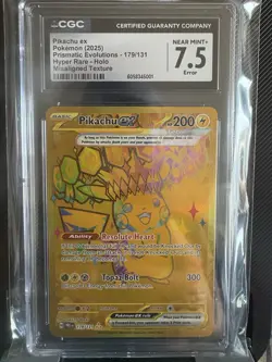 Pikachu ex ERROR CARD Hyper Rare Holo Prismatic Evolutions 179/131 CGC 7.5 - Image 1