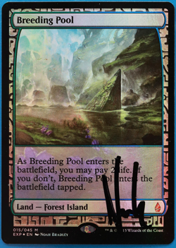 Breeding Pool FOIL Zendikar Expeditions NM SIGNED CARD (505187) ABUGames - Image 1