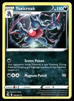 2021 Fusion Strike Set Pokemon Card 166 Toxicroak NM - Image 1