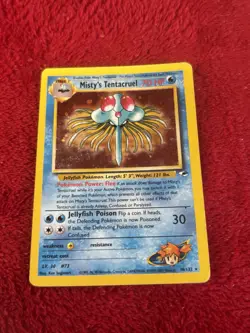 Misty's Tentacruel 010/132 Gym Heroes Holo Pokemon Card Played - Image 1