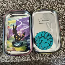 BRAND NEW Pokemon Prismatic Evolutions | Empty Mini Tins With Coins And Art Card - Image 2