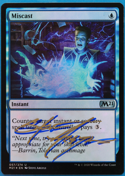 Miscast FOIL Core Set 2021 / M21 NM Blue Uncommon SIGNED CARD (505173) ABUGames - Image 1
