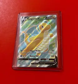 Pokemon Go Dragonite V Full Art Ultra Rare Card 076/078 2022 Holo Mint Condition - Image 1