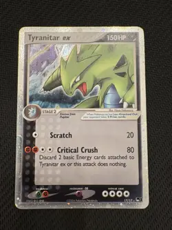 Pokemon TCG: Tyranitar EX Cosmos Holo Ultra Rare Card 17/17 Pop Series 1 LP - Image 1