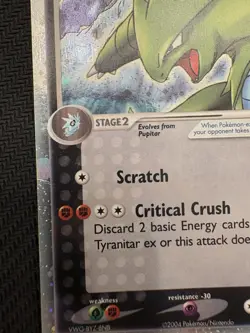 Pokemon TCG: Tyranitar EX Cosmos Holo Ultra Rare Card 17/17 Pop Series 1 LP - Image 3