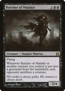 Butcher of Malakir NM/M Commander 2011 Black Vampire Warrior Mtg Magic English - Image 1
