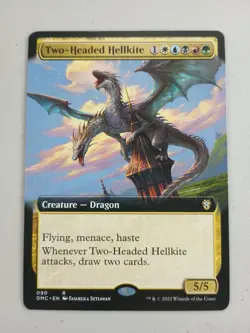 Magic the Gathering Two-Headed Hellkite Borderless #90 DMC MTG NM - Image 1
