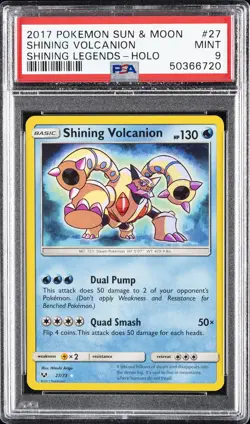 2017 POKEMON SUN & MOON SHINING LEGENDS #27 SHINING VOLCANION-HOLO PSA 9 - Image 1