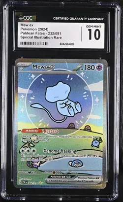 POKEMON CGC 10 Gem Mint 2024 SV Paldean Fates Mew ex 232/091 SIR Bubble Mew - Image 1