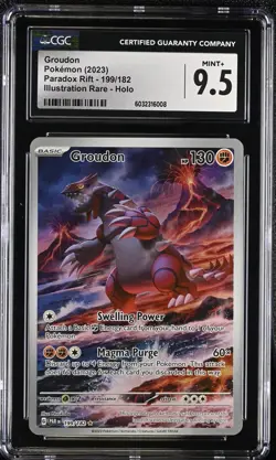 Pokemon Groudon 199/182 Illustration Rare Paradox Rift - CGC 9.5 - Image 1