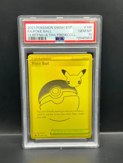 Pokemon PSA 10 GEM MT Poke Ball SWSH146 Ultra Premium Collection Holo 2021 #0957 - Image 1