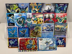 Pokemon Lot of 20 Cards and Stickers All Vaporeon #134 Vaporeon Only Pokemon Lot - Image 1