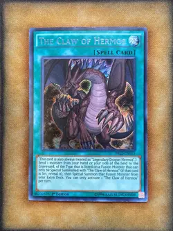 Yugioh The Claw of Hermos DRL2-EN013 Secret Rare 1st Ed LP - Image 1