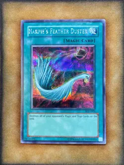 Yugioh Harpie's Feather Duster SDD-003 Parallel Secret Rare MP - Image 1