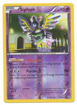 Pokemon Card: Sigilyph REVERSE HOLO 52/124 Dragons Exalted Set Rare! EX - Image 1
