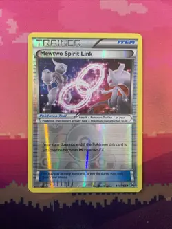 Pokemon Card Mewtwo Spirit Link Reverse Breakthrough Uncommon 144/162 Near Mint - Image 1