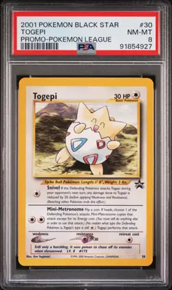 PSA 8 Togepi #30 2001 Pokemon League Black Star Promo TCG WOTC - Image 1