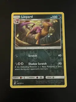 Pokemon TCG Liepard 136/236 Reverse Holo Rare Unified Minds NM-Mint - Image 1