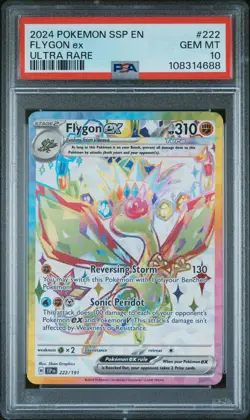 2024 POKEMON SSP EN-SURGING SPARKS ULTRA RARE #222 FLYGON EX PSA 10 - Image 1
