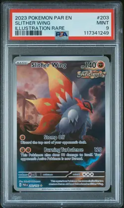 2023 POKEMON PAR EN-PARADOX RIFT ILLUSTRATION RARE #203 SLITHER WING PSA 9 - Image 1