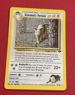 Pokemon TCG Giovanni's Persian 8/132 Gym Challenge Holo Rare Unlimited WOTC LP - Image 1
