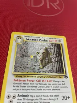 Pokemon TCG Giovanni's Persian 8/132 Gym Challenge Holo Rare Unlimited WOTC LP - Image 2