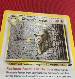 Pokemon TCG Giovanni's Persian 8/132 Gym Challenge Holo Rare Unlimited WOTC LP - Image 3