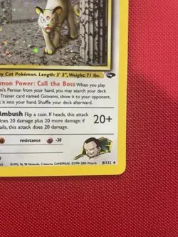 Pokemon TCG Giovanni's Persian 8/132 Gym Challenge Holo Rare Unlimited WOTC LP - Image 4