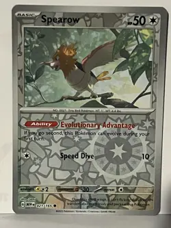 Spearow Reverse Holo 021/165 SV: Scarlet & Violet 151 NM Pokemon Fast Ship - Image 1