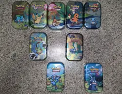 Pokemon TCG Kanto Friends Mini Tins Set of 5 + Extras Empty - Image 1