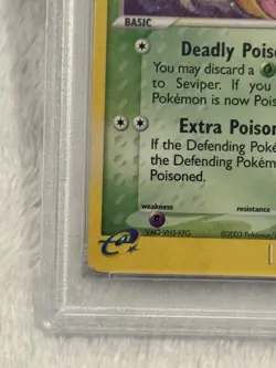 2003 Pokemon EX Sandstorm Holo Seviper #11/100 PSA 9 - Image 2